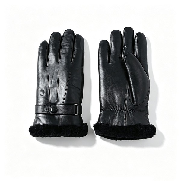 Thick Sheepskin Shearling Touch Screen Leather Gloves Unisex