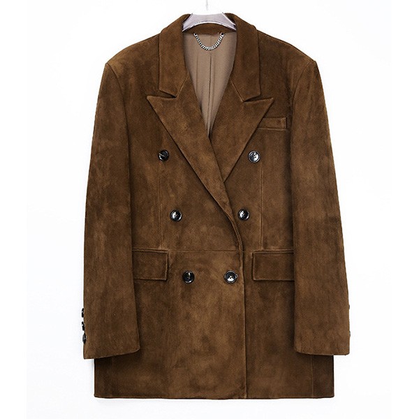 New Arrival Women's Genuine Goat Suede Leather Blazer